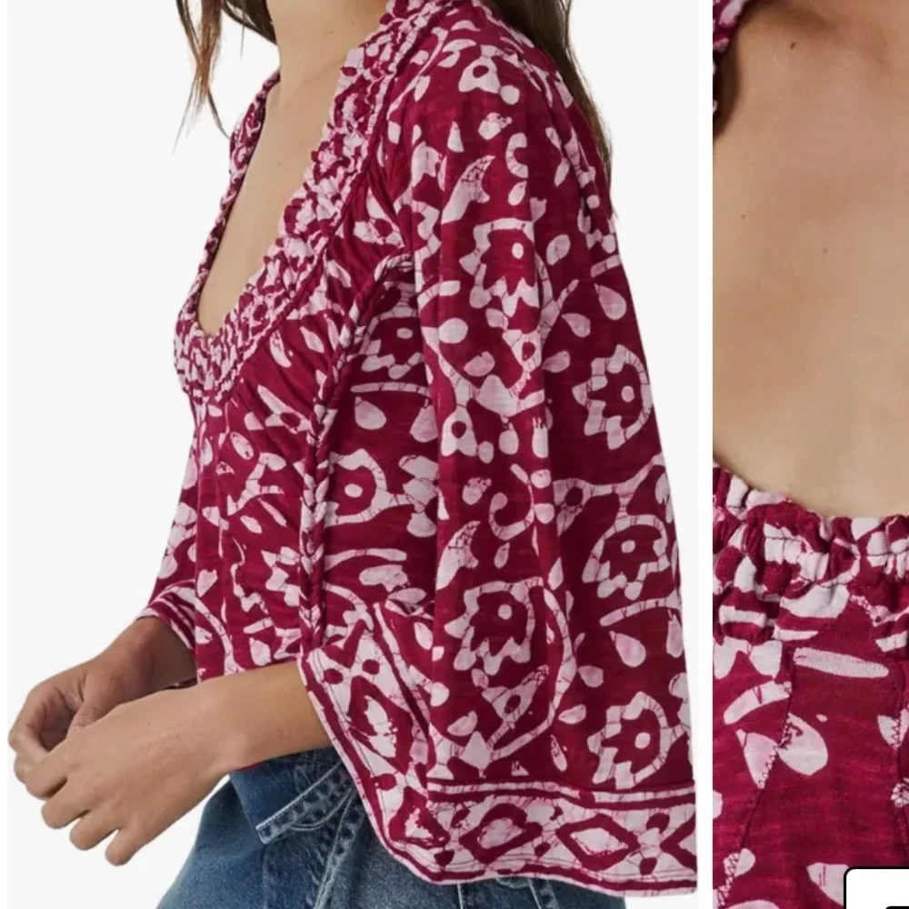 FREE PEOPLE ON THE BLOCK LONG SLEEVE SLEEVE TOP SMALL P